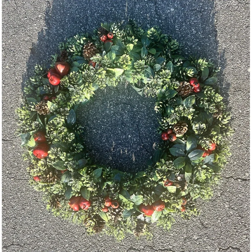 Vintage Plastic Fall/Christmas Door Wreath‎ Large 26